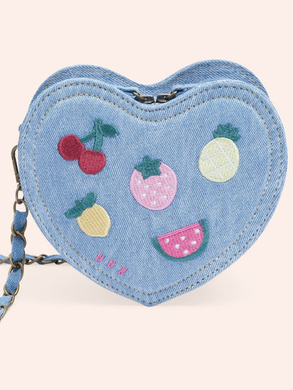 I Heart Fruit Denim Shoulder Bag