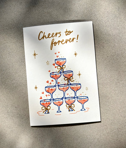 Cheers To Forever - Wedding Engagement Card