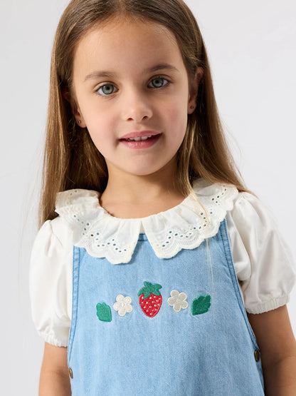 Wild Strawberry Vintage Blue Pinafore Dress
