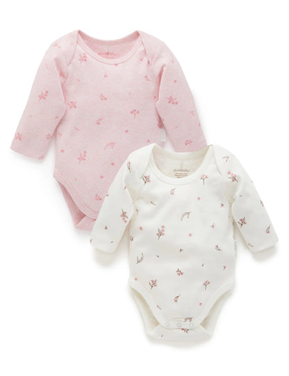 Long Sleeve Bodysuit 2pk - Blossom