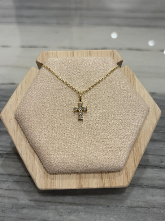 Mini CZ Classic Cross Necklace