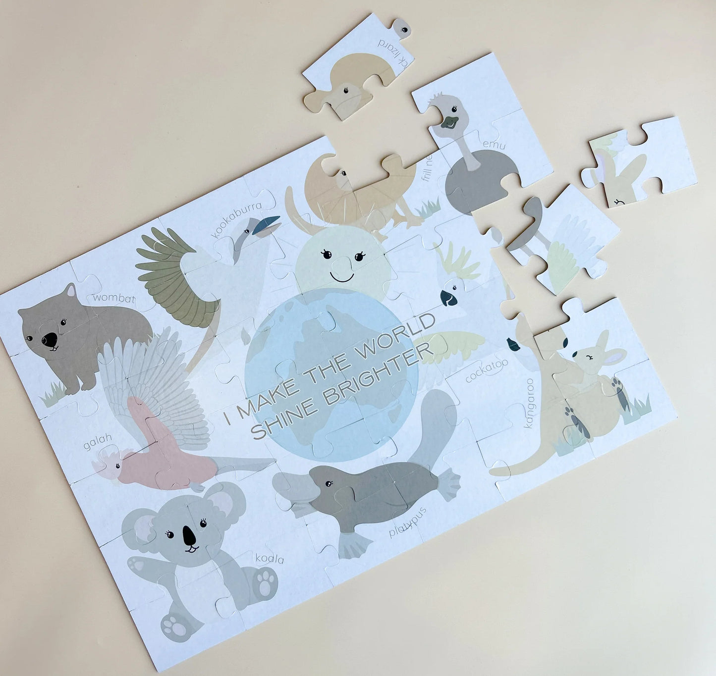 Australian Animals Affirmations Puzzle - Double Sided