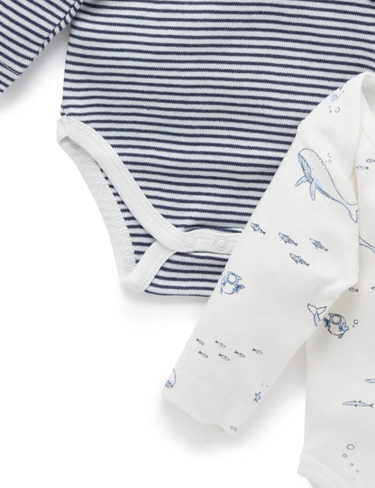 Long Sleeve Bodysuit 2pk - Nautical