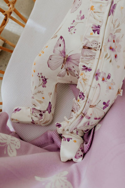 Bamboo Zipsuit - Lilac Butterflies