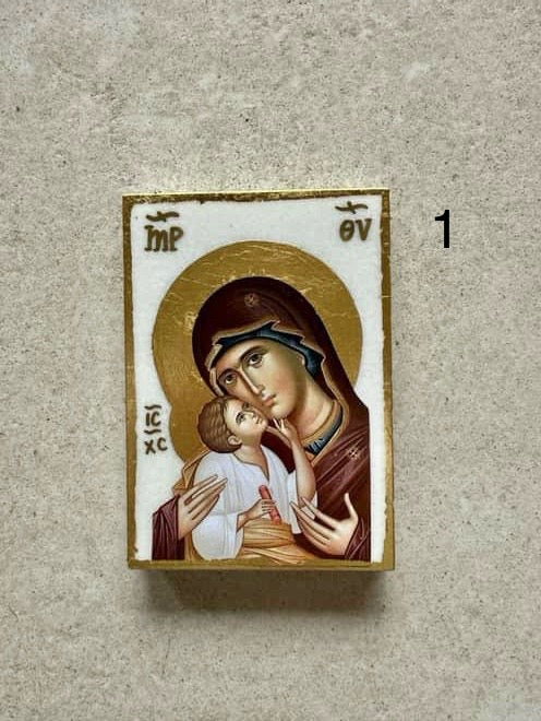 Glykophilousa Icon - White Marble