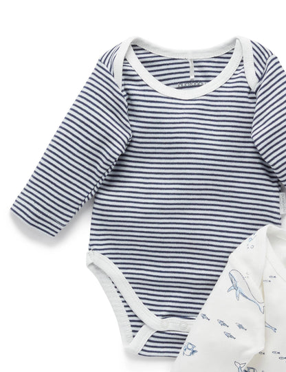 Long Sleeve Bodysuit 2pk - Nautical