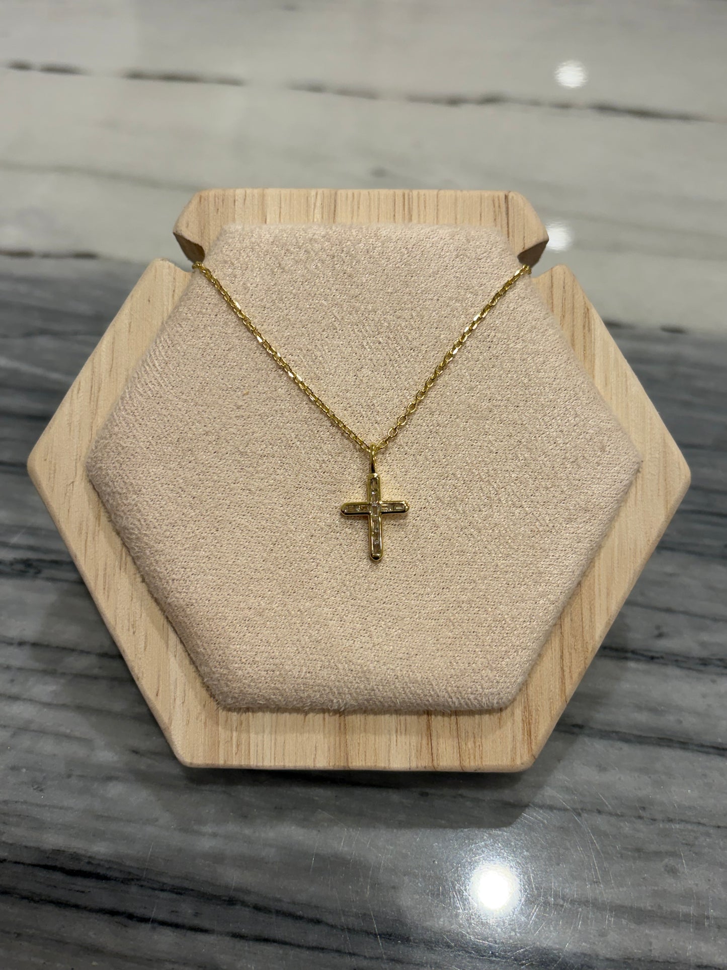 Sacred Beauty - Baguette CZ Cross Necklace