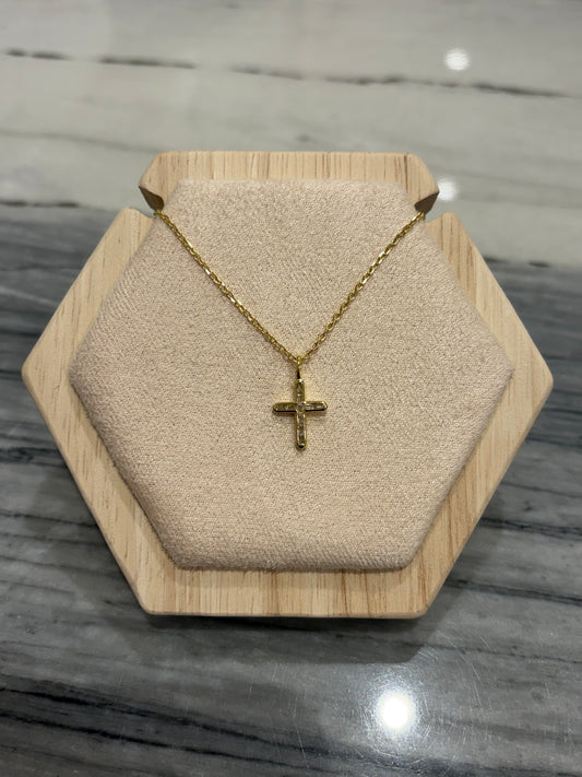 Sacred Beauty - Baguette CZ Cross Necklace
