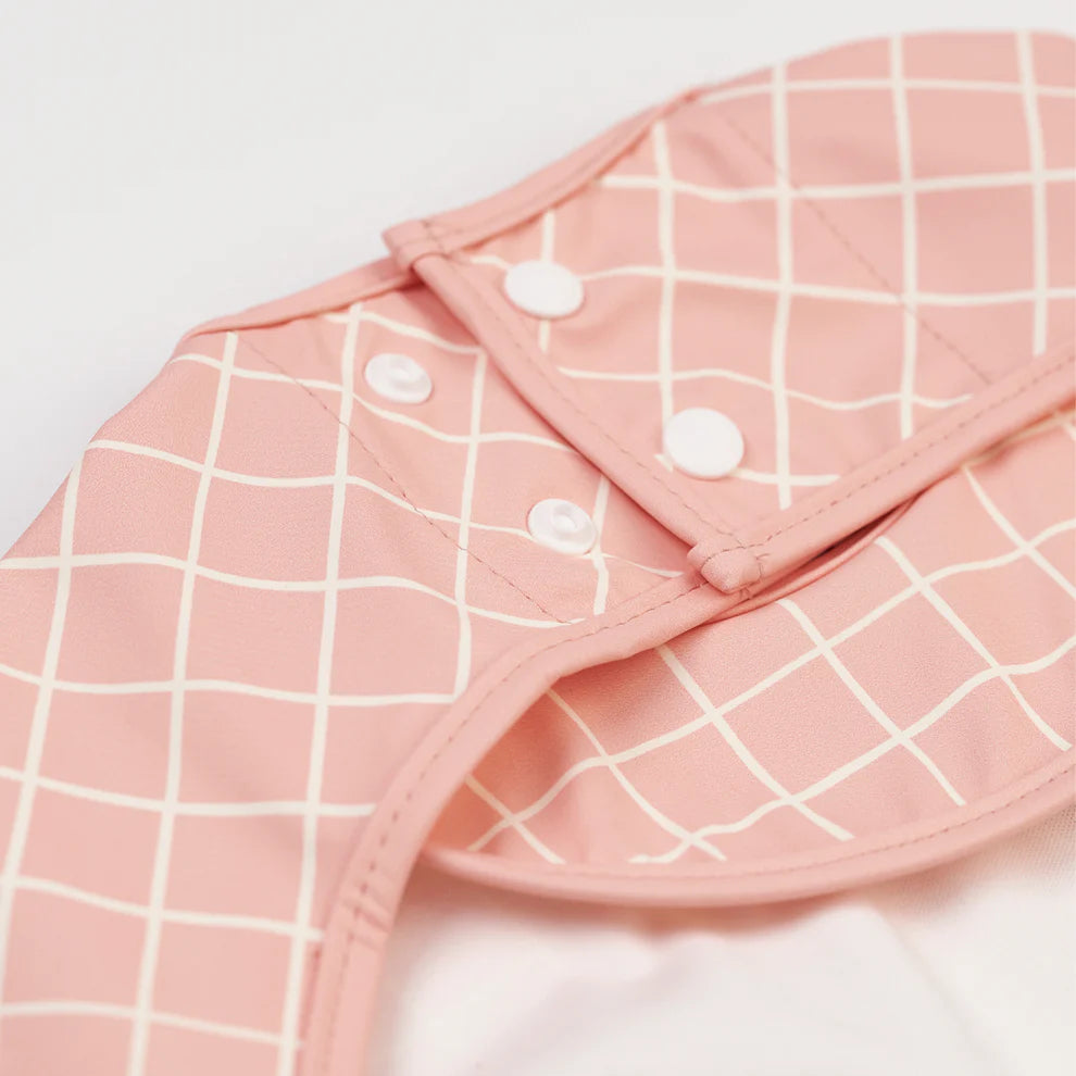 Long Sleeve Bib - Peach Check