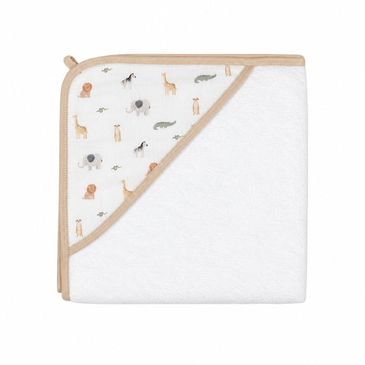 Organic Cotton Hooded Towel - Wild Animals