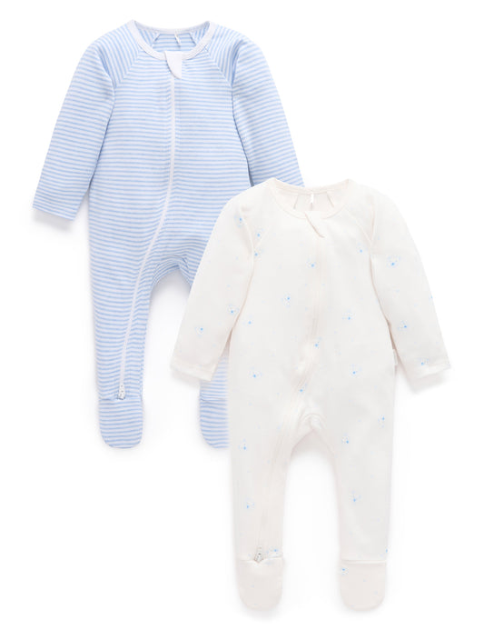 Zip Growsuit 2pk - Blue Bears