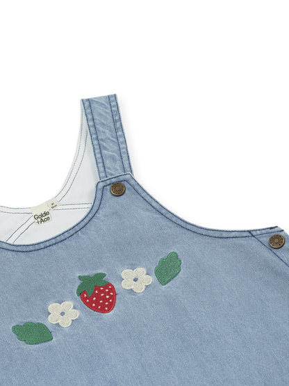 Wild Strawberry Vintage Blue Pinafore Dress