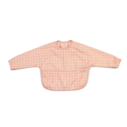 Long Sleeve Bib - Peach Check