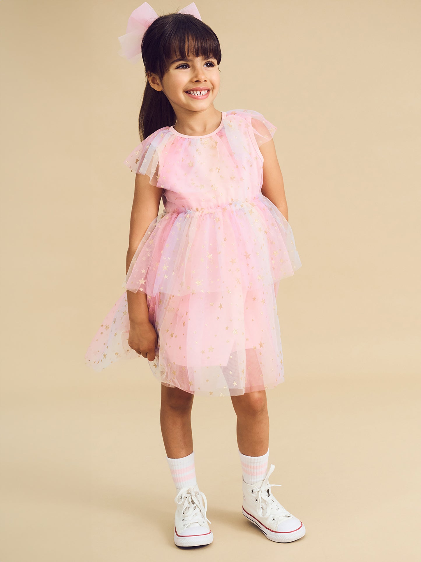 Starry Rainbow Frill Tulle Dress