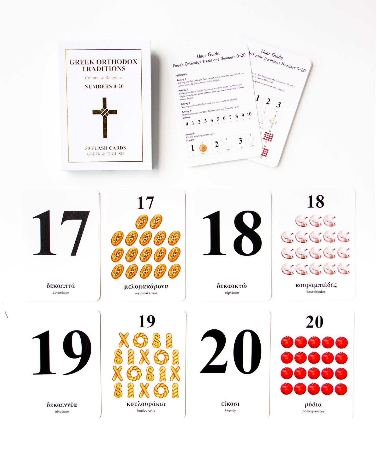 Greek Orthodox Traditions 50 Flash Cards - Numbers 0-20