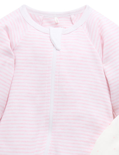 Zip Growsuit 2pk - Pink Bears