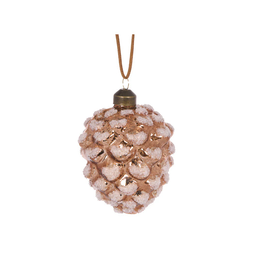 Frosted Copper Pinecone Bauble