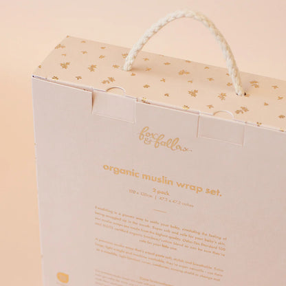 Organic Muslin Wrap Swaddle Box Set 2pk - Sage Stripe / Sage Check Organic