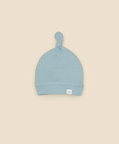 Organic Cotton Waffle Beanie - Dusk Blue