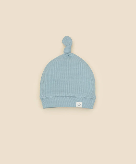 Organic Cotton Waffle Beanie - Dusk Blue