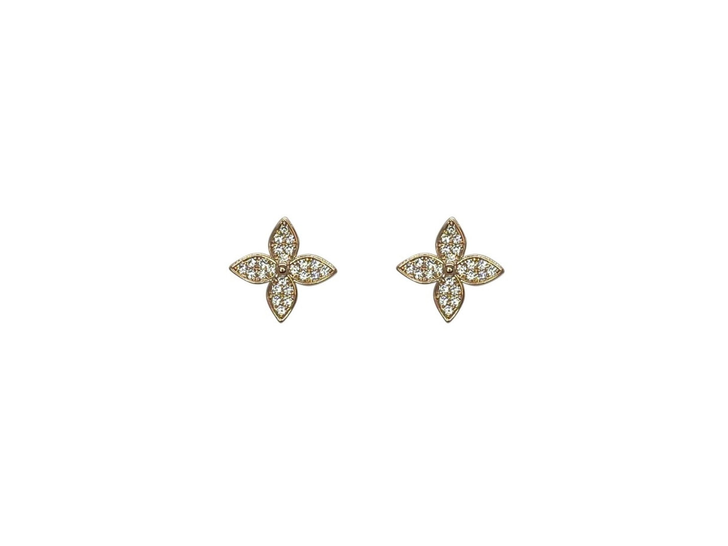 Cross Stud Earring - Rose Gold