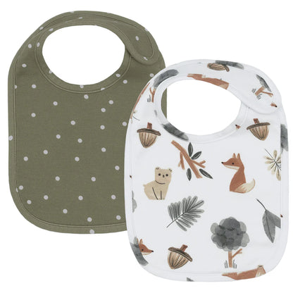 Forest Retreat Cotton Baby Bibs 2pk