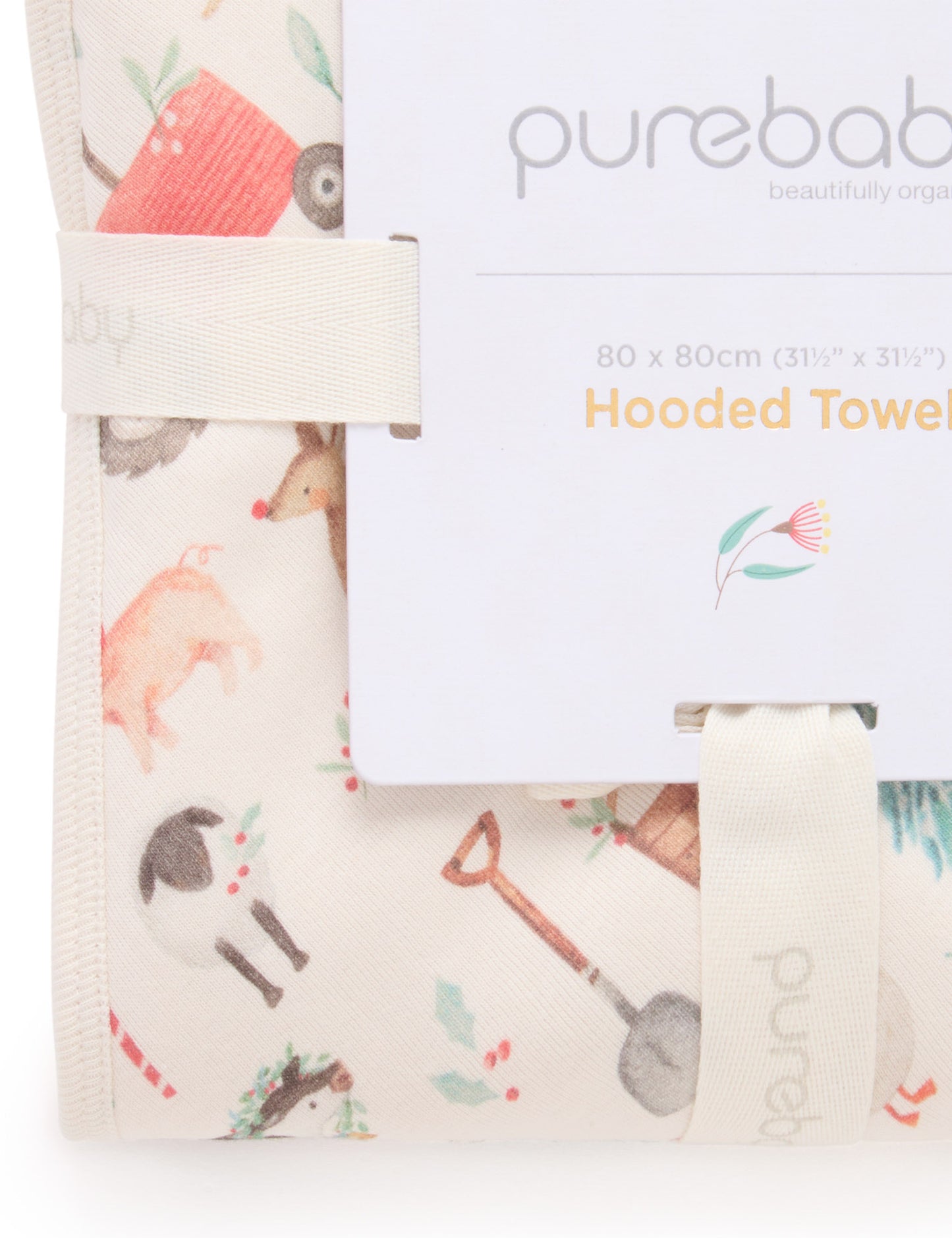 Farmyard Christmas Hooded Towel