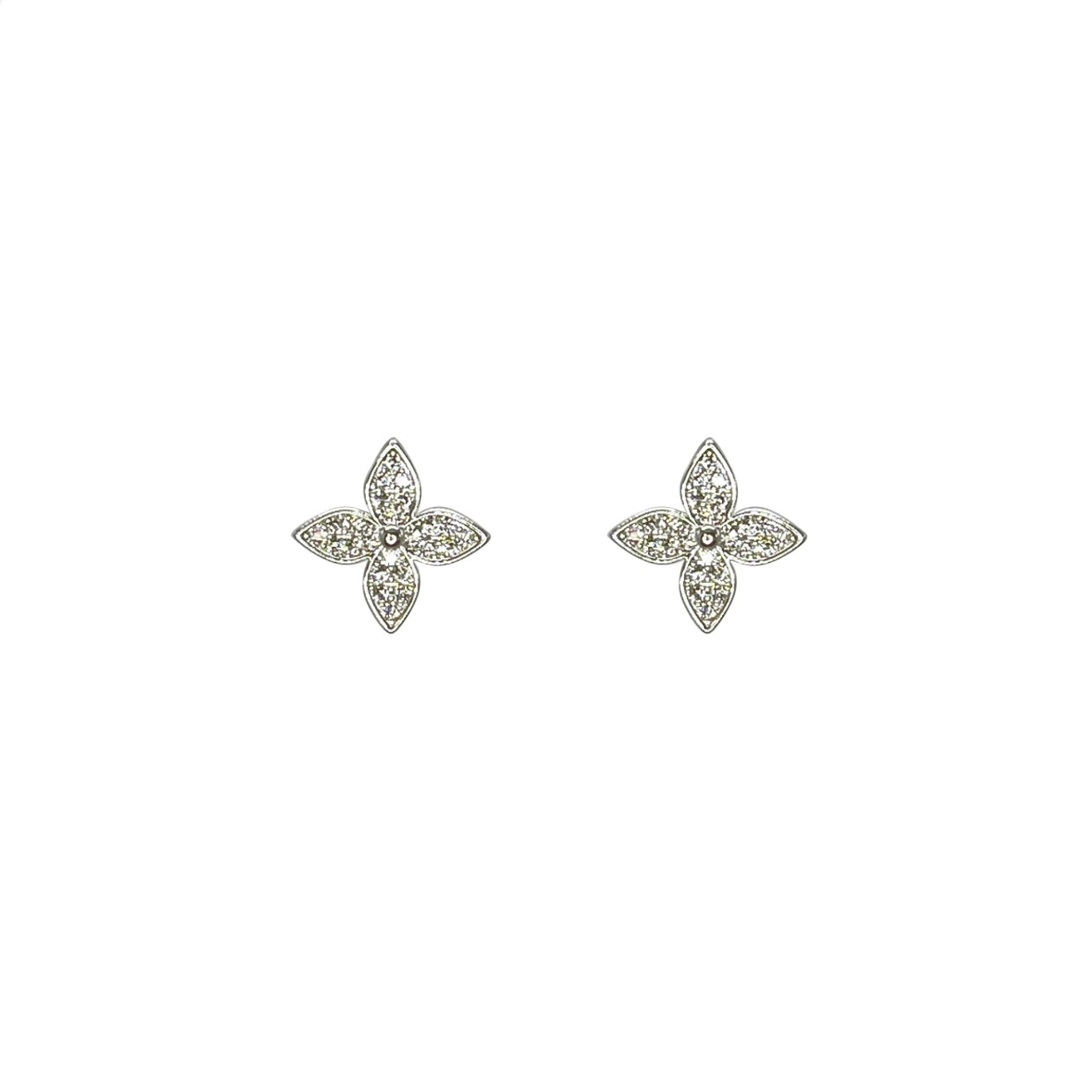 Cross Stud Earring - Silver