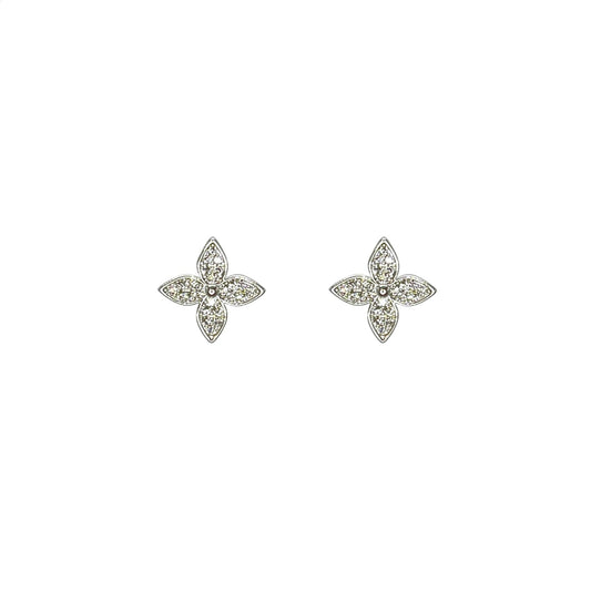 Cross Stud Earring - Silver