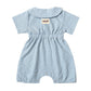 Collared Gingham Romper - Baby Blue