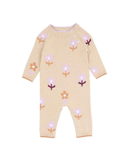 Flowers Knitted Romper