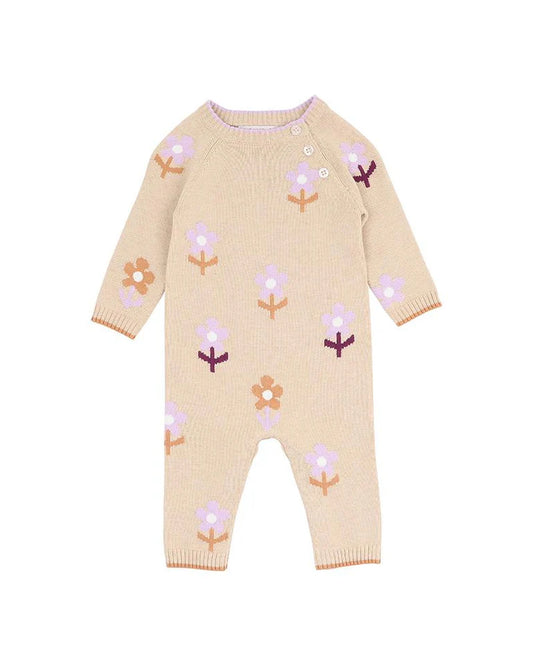 Flowers Knitted Romper