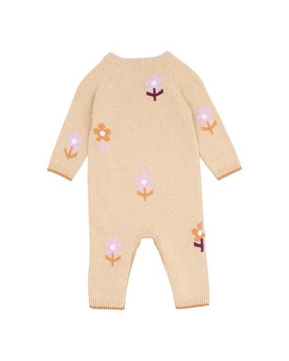 Flowers Knitted Romper