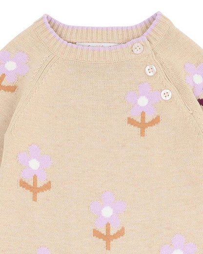 Flowers Knitted Romper