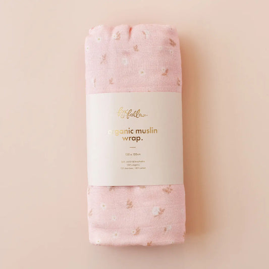 Organic Muslin Wrap Swaddle - Dusty Roses