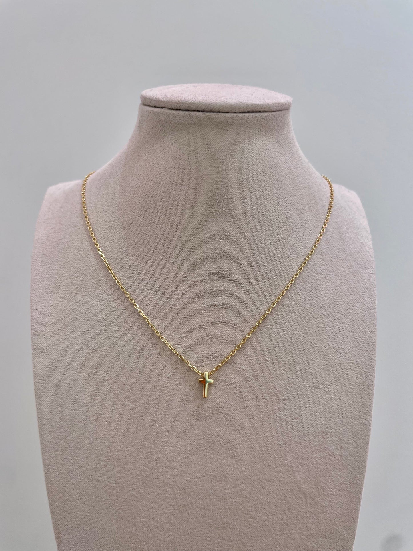 Mini Cross Necklace - Gold