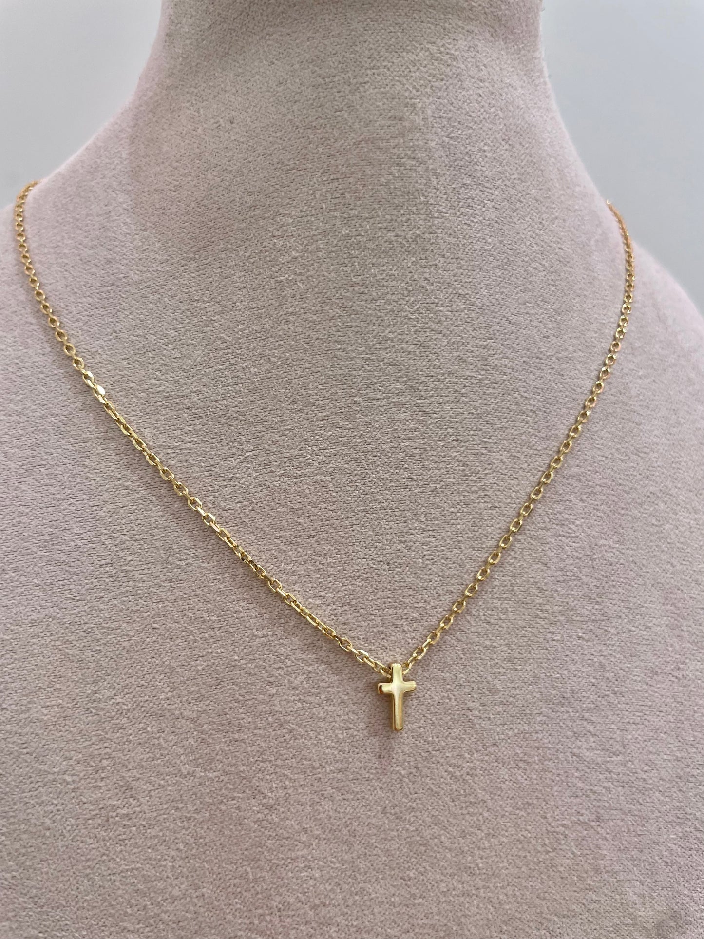Mini Cross Necklace - Gold
