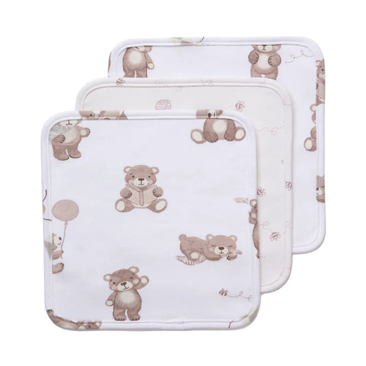 Washcloths 3pk - Cuddly Bear