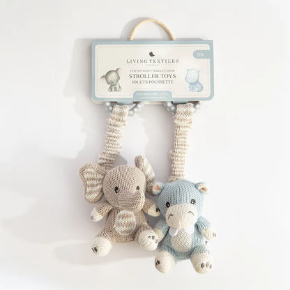 Stroller Toys 2pk - Elephant & Hippo