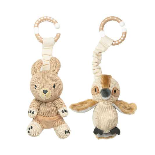 Stroller Toys 2pk - Kangaroo & Kookaburra