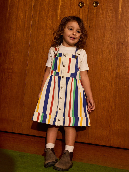 Heidi Denim Pinafore Dress - 90’s Bold Stripe