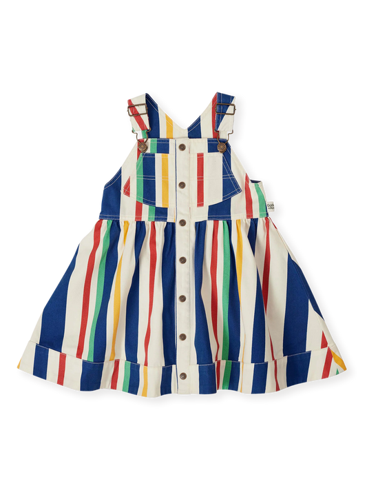 Heidi Denim Pinafore Dress - 90’s Bold Stripe