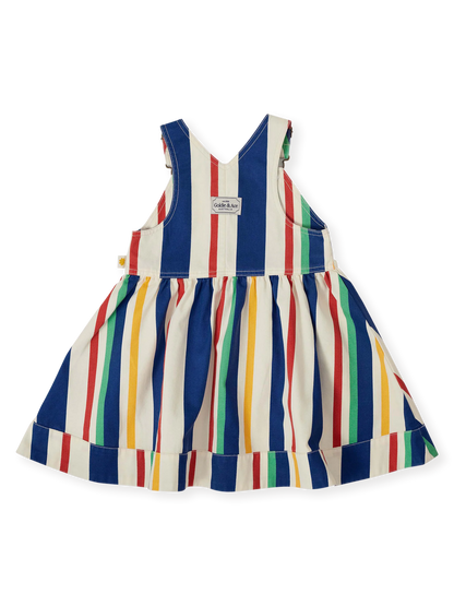 Heidi Denim Pinafore Dress - 90’s Bold Stripe