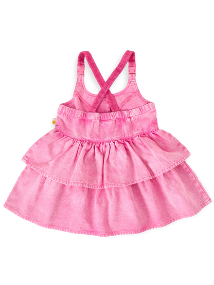 Saskia Denim Frill Pinafore Dress