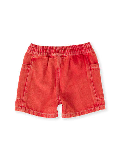 Noah Denim Pocket Shorts - Apple Red