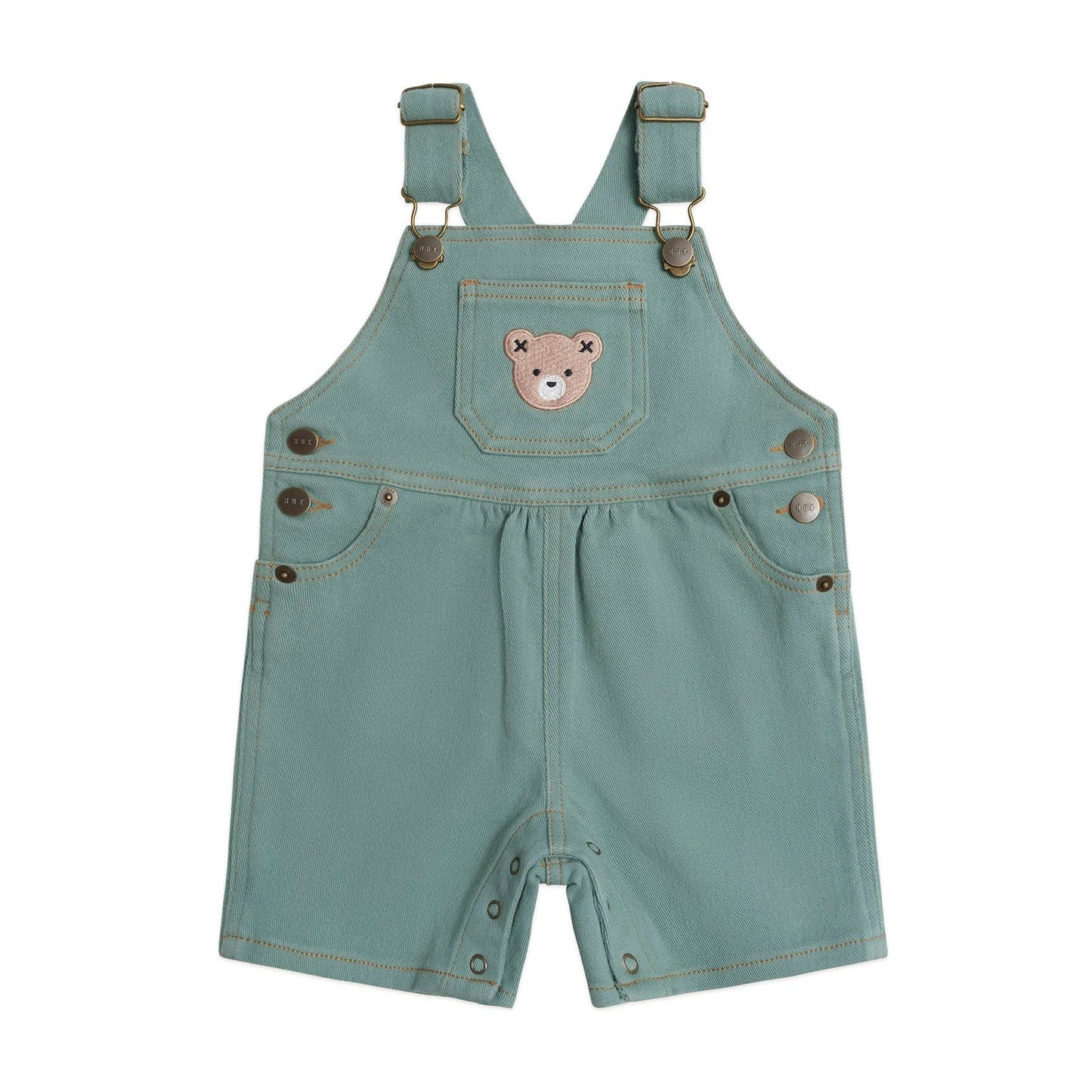 Denim Short Overalls - Green