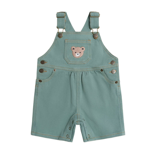 Denim Short Overalls - Green