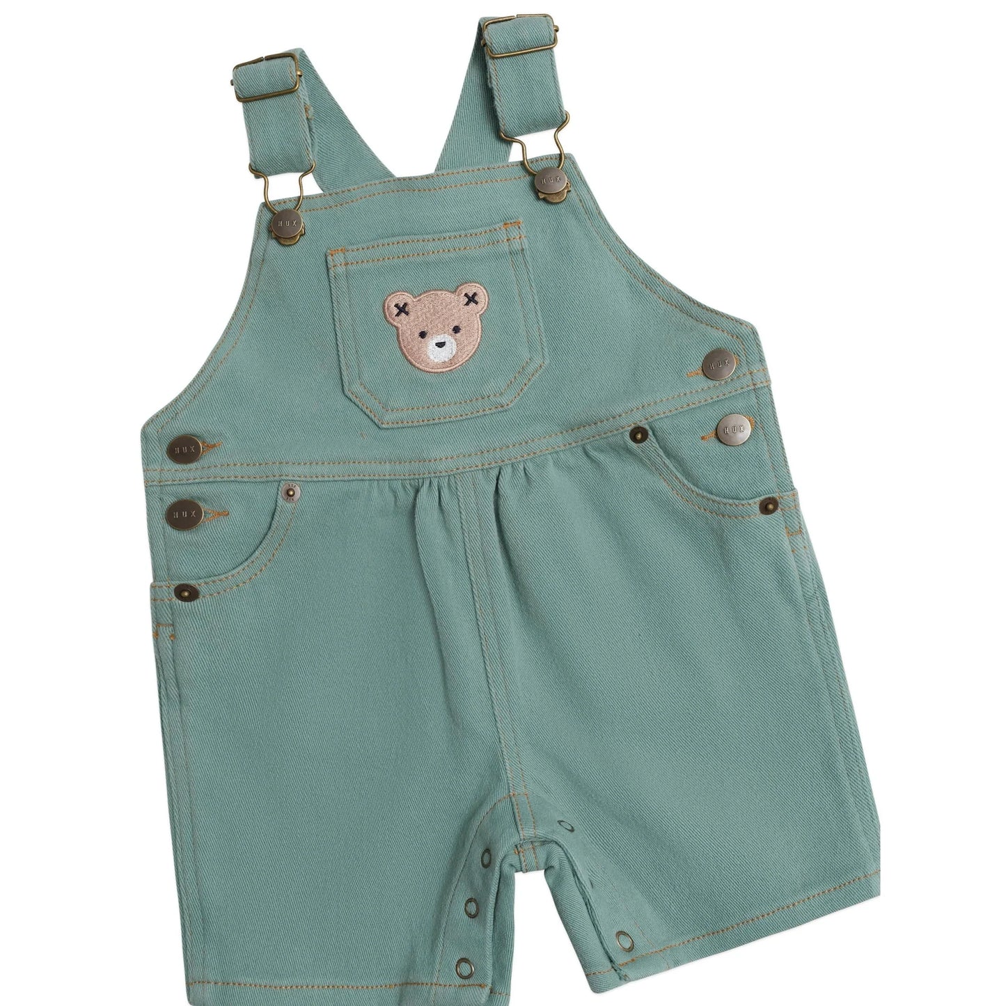 Denim Short Overalls - Green