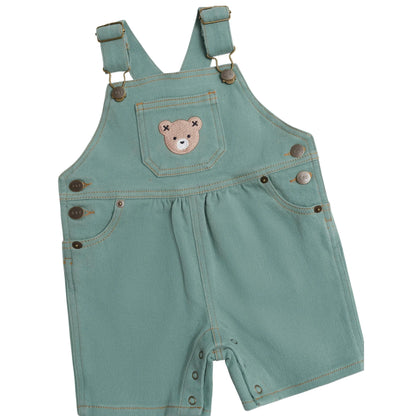 Denim Short Overalls - Green
