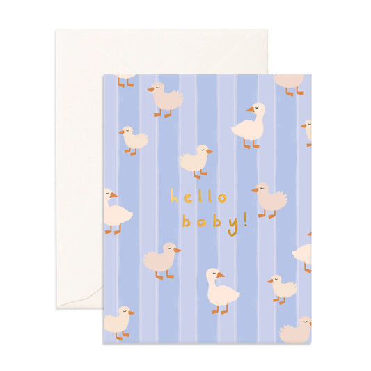 Hello Baby Ducks Blue Card